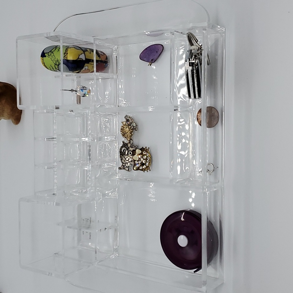 Caboodles clear acrylic makeup jewelry organizer compartment tray